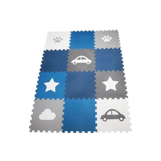 Foam play mat 12 pcs - Cloud, car, shoe, stars