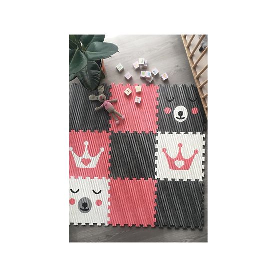 Foam play mat 9 pcs - Teddy bear and crown