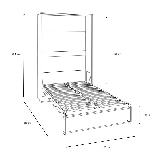 Folding Bed KOBI VERTO 160x200 Oak Artisan 1 pc