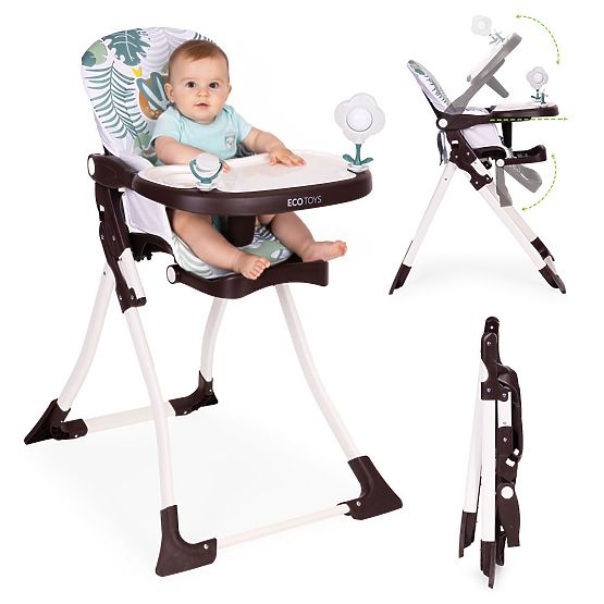 Folding Children's High Chair with Toys ECOTOYS