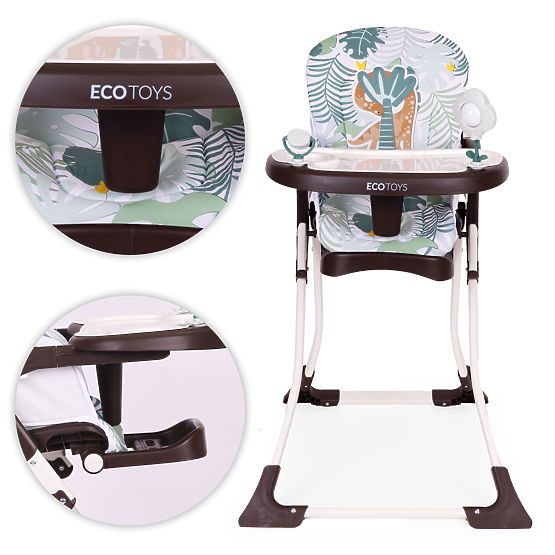 Folding Children's High Chair with Toys ECOTOYS