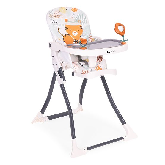 Folding Children's High Chair with Toys ECOTOYS