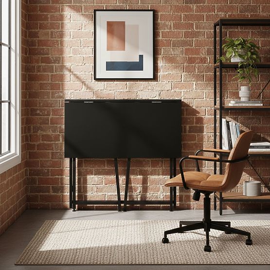 Folding Computer Desk 80x45 cm Laptop Table Black ModernHome