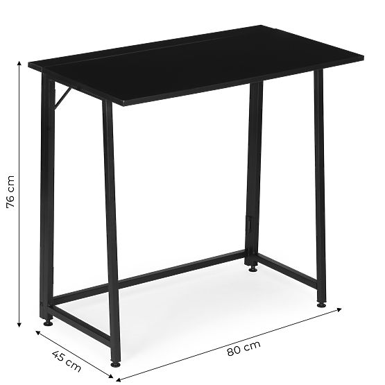 Folding Computer Desk 80x45 cm Laptop Table Black ModernHome