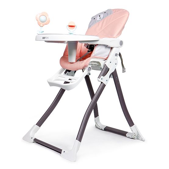 Folding Pink High Chair ECOTOYS