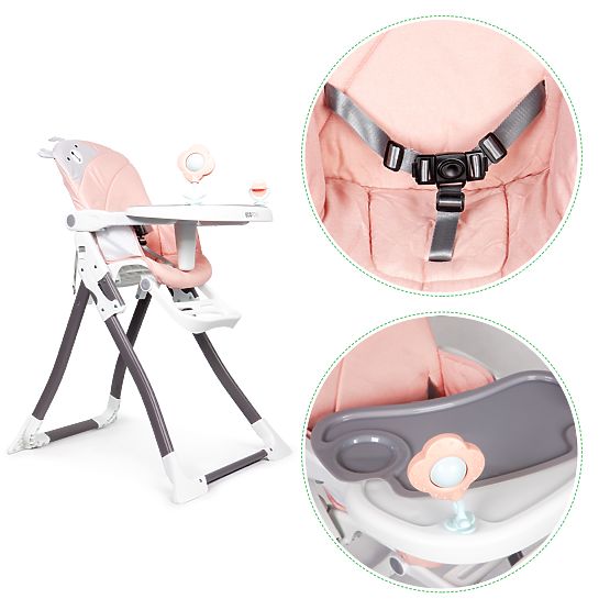 Folding Pink High Chair ECOTOYS