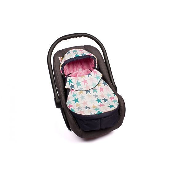 Footmuff for car seats Stars pink