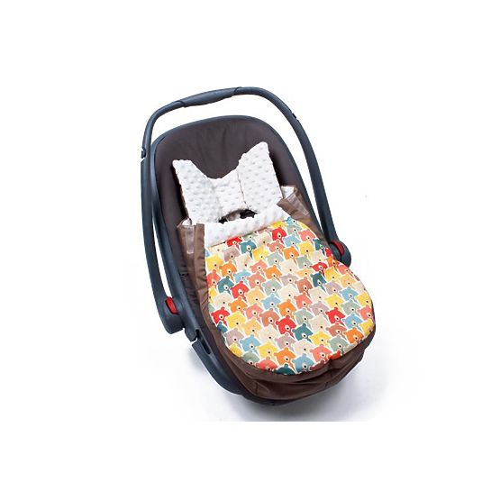 Footmuff for car seats TEDDY BEAR orange
