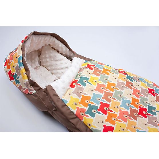 Footmuff for car seats TEDDY BEAR orange