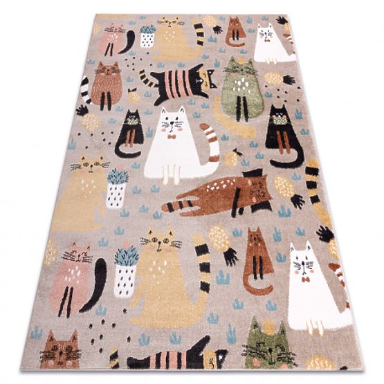 FUN Kittens Rug for Children, Cats Beige
