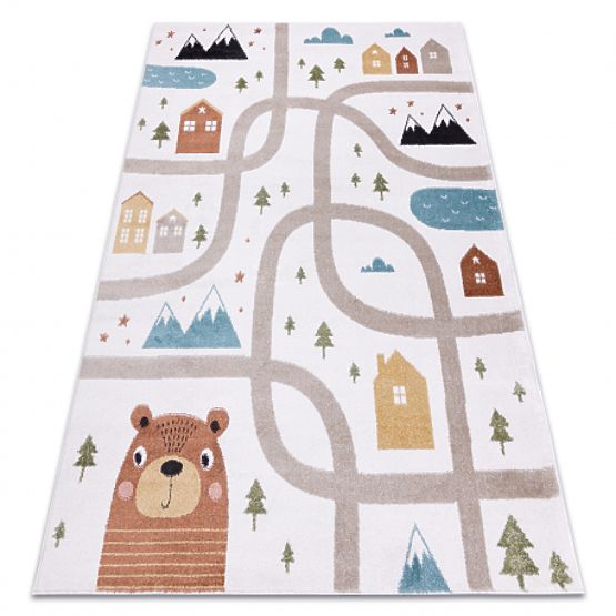 FUN Polar Children's Rug, Street, Forest, Cream