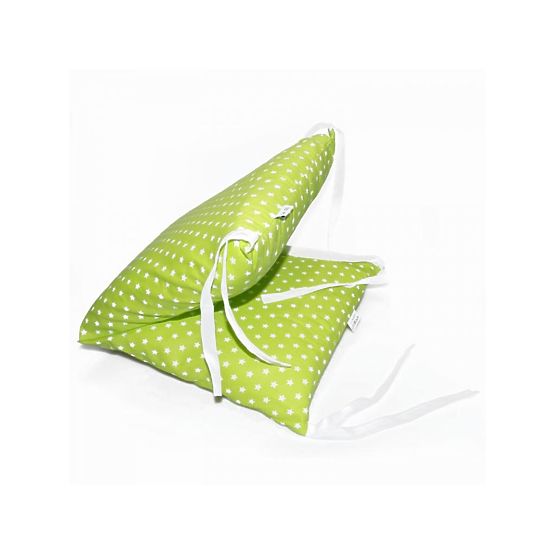 GADEO COT BUMPER PILLOW - LIME GREEN WITH STARS