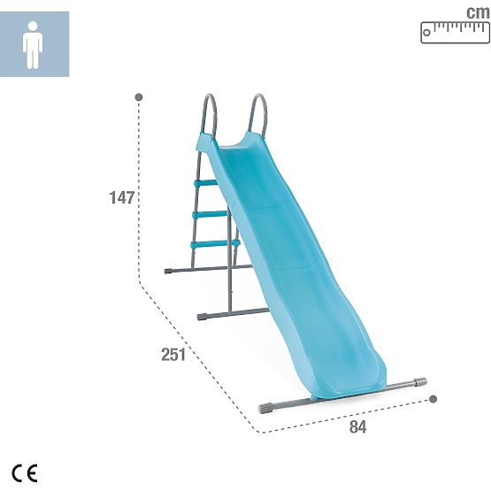 Garden Slide for Children 244 cm Large Steel Plastic INTEX 44107