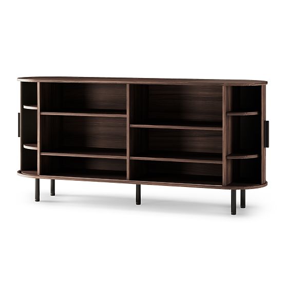 Gliss Dresser, Rounded, Slats, Dark Walnut