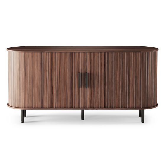 Gliss Dresser, Rounded, Slats, Dark Walnut