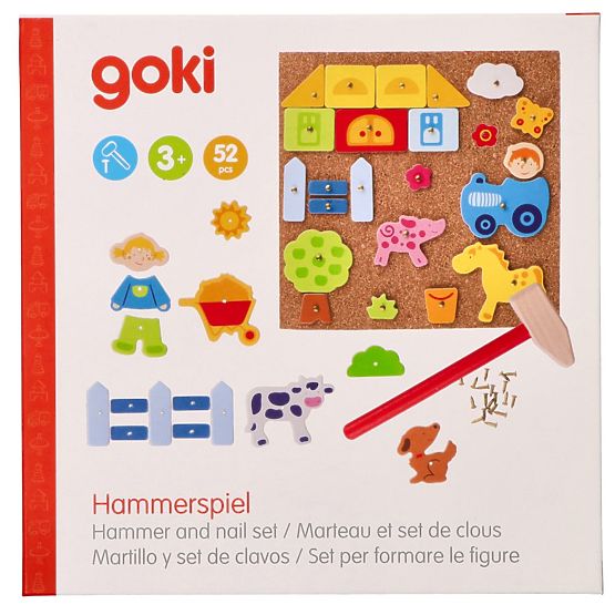 Goki Cork Hammering Game Farm