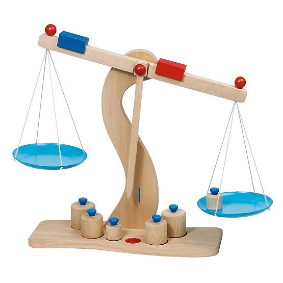GOKI Wooden Scale with Metal Pans