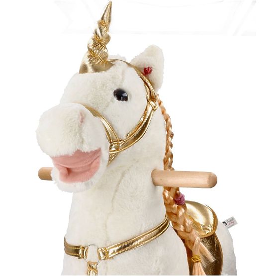 Golden Rocking Unicorn with Wheels