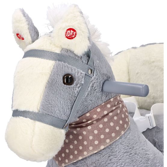 Gray Rocking Horse with Seat and Wheels