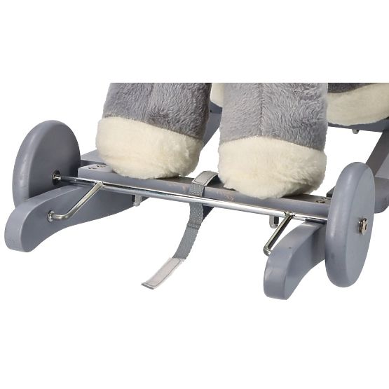Gray Rocking Horse with Seat and Wheels