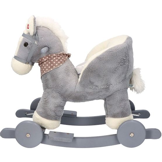 Gray Rocking Horse with Seat and Wheels