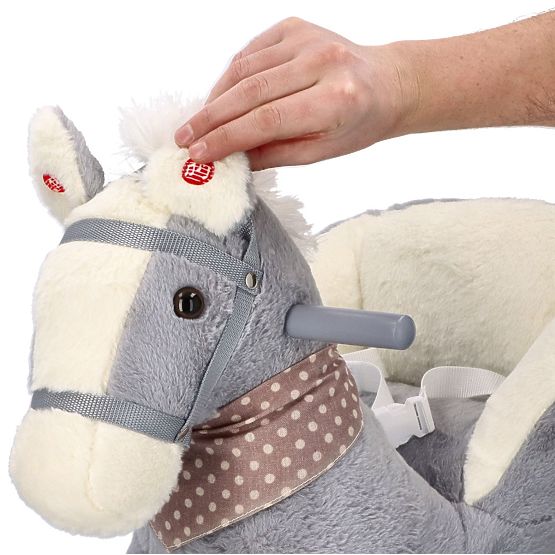 Gray Rocking Horse with Seat and Wheels
