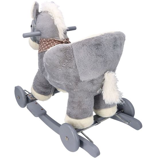 Gray Rocking Horse with Seat and Wheels
