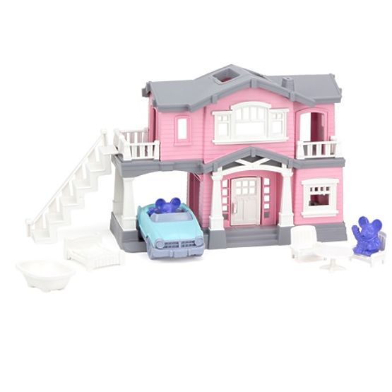 Green Toys Pink House with 9 Accessories