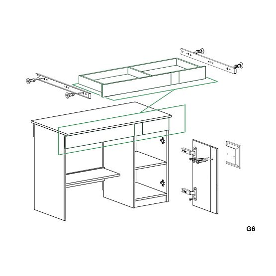 Writing Desk Gumi - White / Anthracite