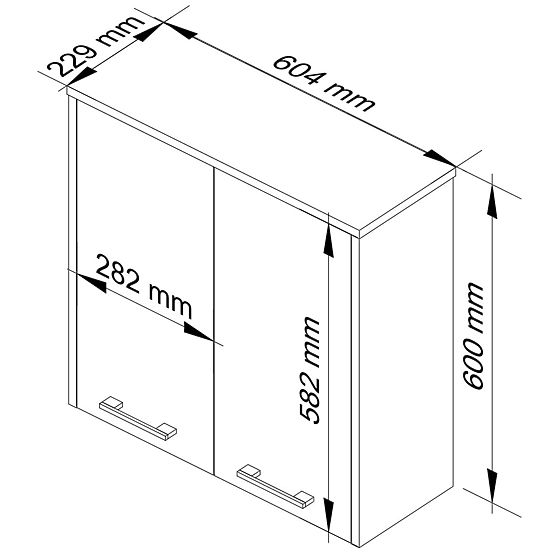 Hanging Cabinet W 60 cm FIN 2D - White-Graphite Gray