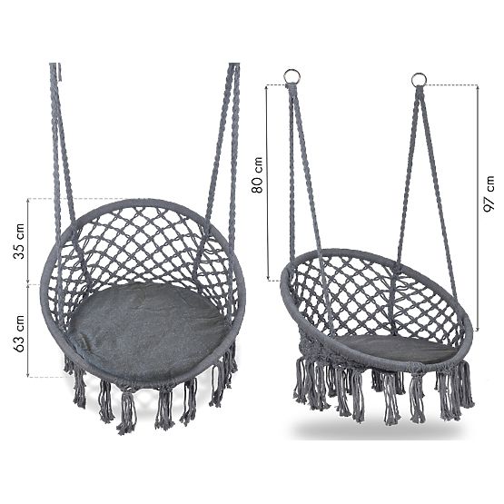 Hanging rocking chair - gray