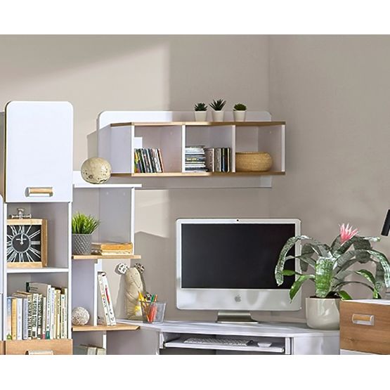 Hanging shelf L9 - white / oak nash
