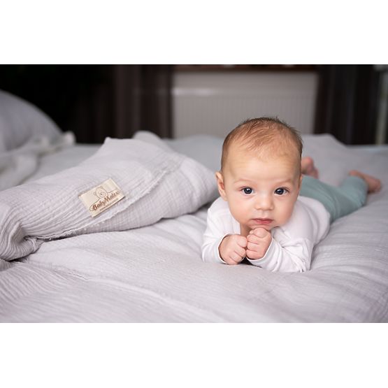 Heavens 3 Piece Muslin Bedding Set - Light Grey