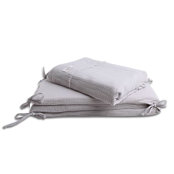 Heavens 3 Piece Muslin Bedding Set - Light Grey