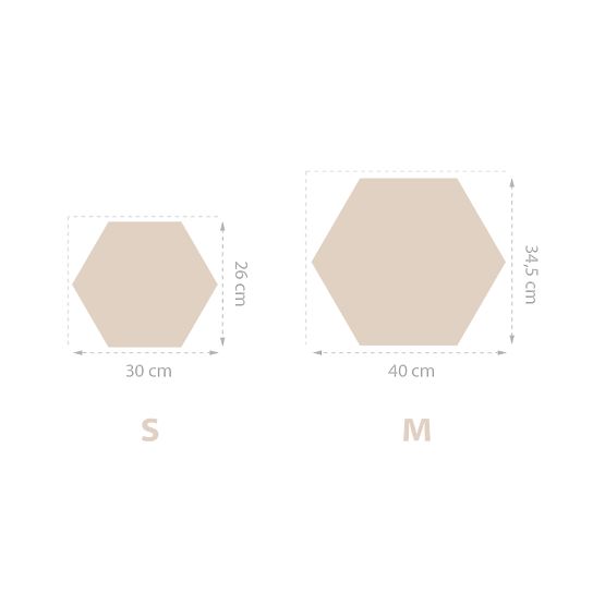 Hexagon upholstered panel - cream
