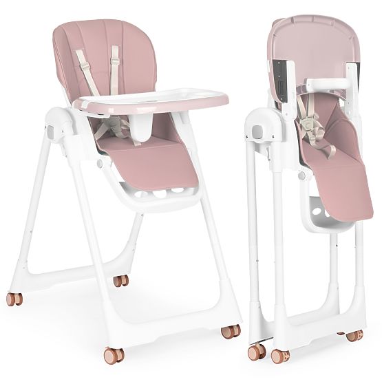 High Chair, Adjustable Height, Eco Leather, Straps, Double Tray ECOTOYS