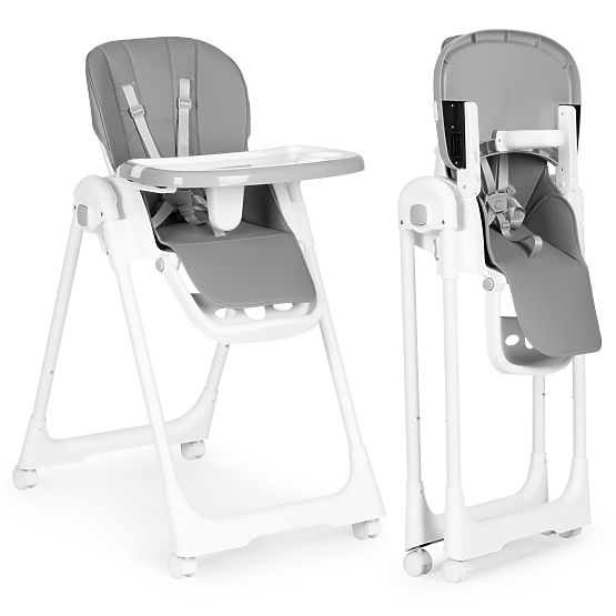 High Chair with Adjustable Height, Eco-leather, Safety Belts, Double Tray ECOTOYS
