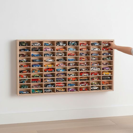 Hot Wheels Car Shelf - Natural, 80 Slots