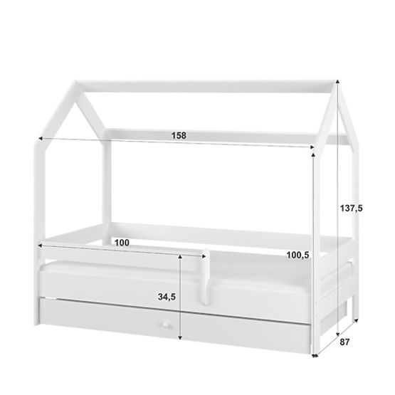 Sofie House Bed 160x80 cm - White
