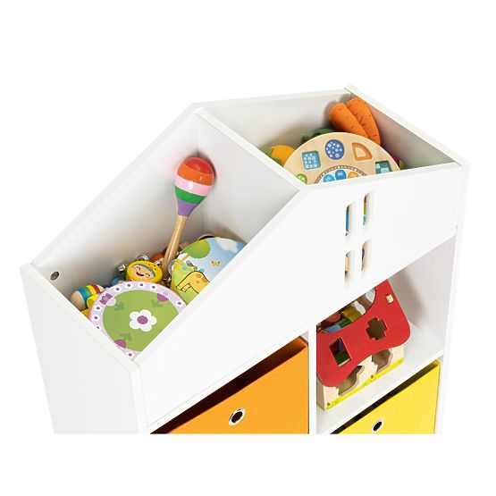 House library with storage boxes