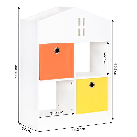 House library with storage boxes