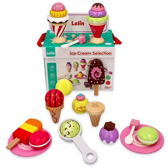 Ice cream - ice cream set 25 art - toy wood