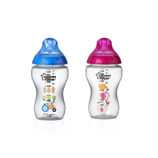 Infant bottle with pictures C2N, 2ks, 340ml, 3+m