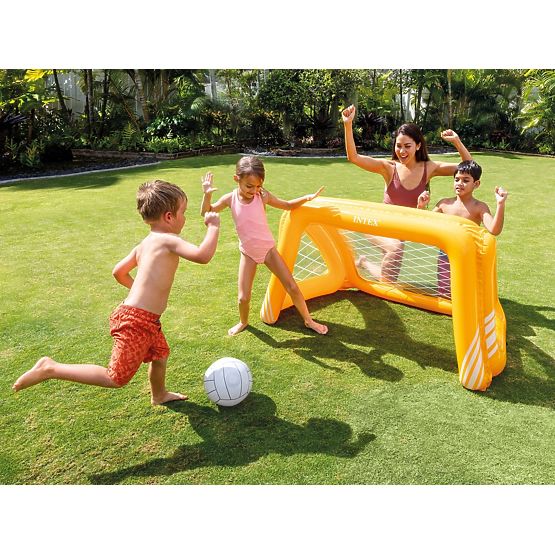 Inflatable goal with a ball for the pool