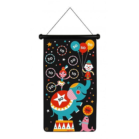 Janod Magnetic double-sided target Circus - 6 darts