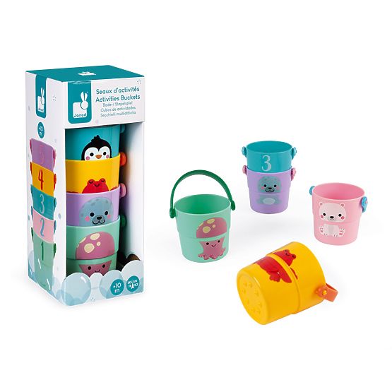 Janod Water toy buckets for pouring water 5 pcs