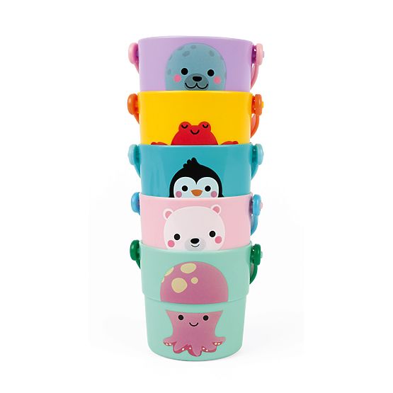 Janod Water toy buckets for pouring water 5 pcs