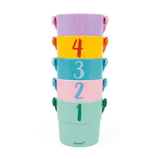 Janod Water toy buckets for pouring water 5 pcs