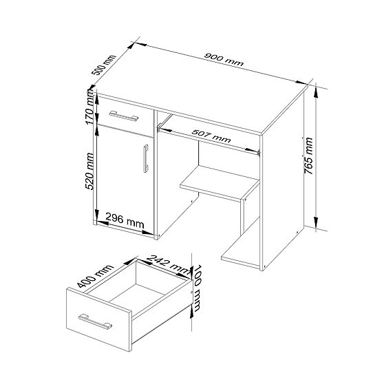 JAY PK WHITE / GRAY DESK