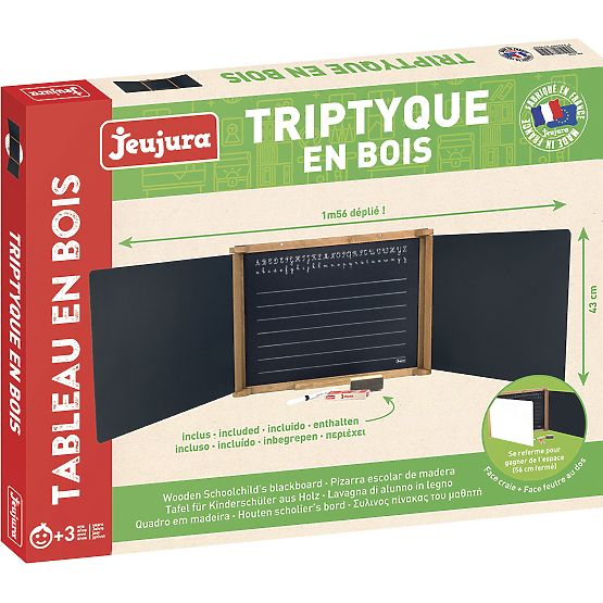 Jeujura Wooden Three-Panel Multifunctional Board 156x43 cm with Accessories